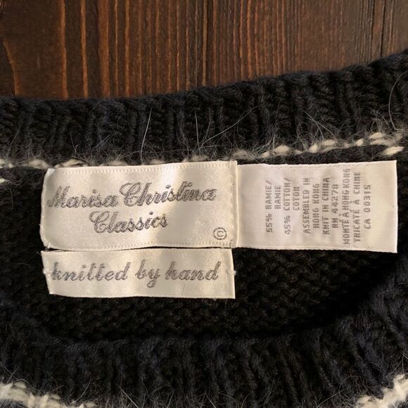 Vintage Sweater by Marisa Christina hand knitted Holiday Sweater size L - Picture 3 of 8